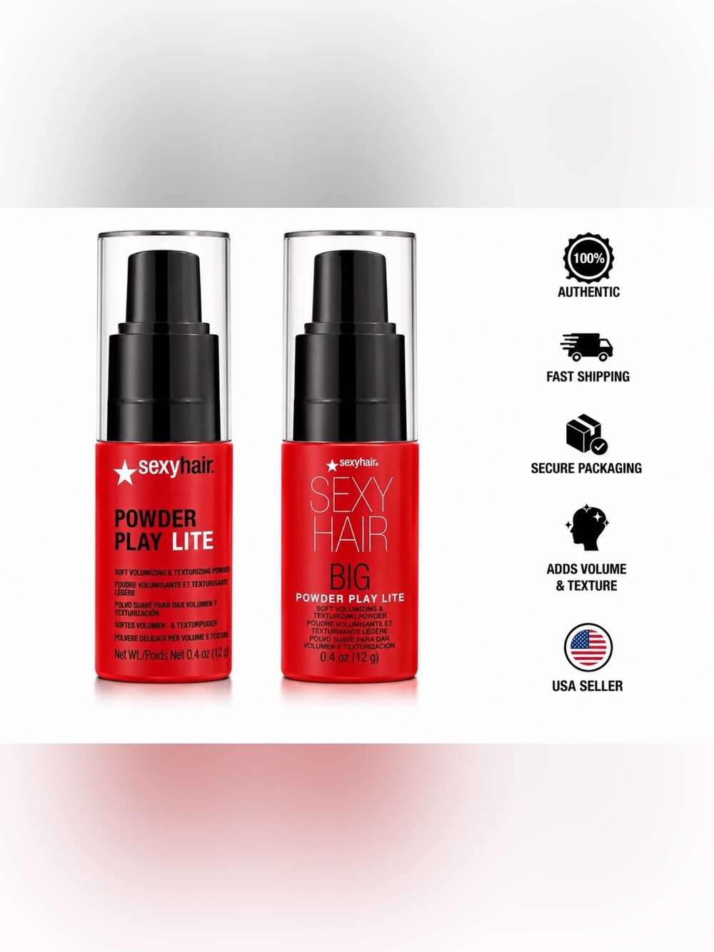 Sexy Hair Big Powder Play Lite Soft Volumizing Texturizing Powder 0.4 oz Duo